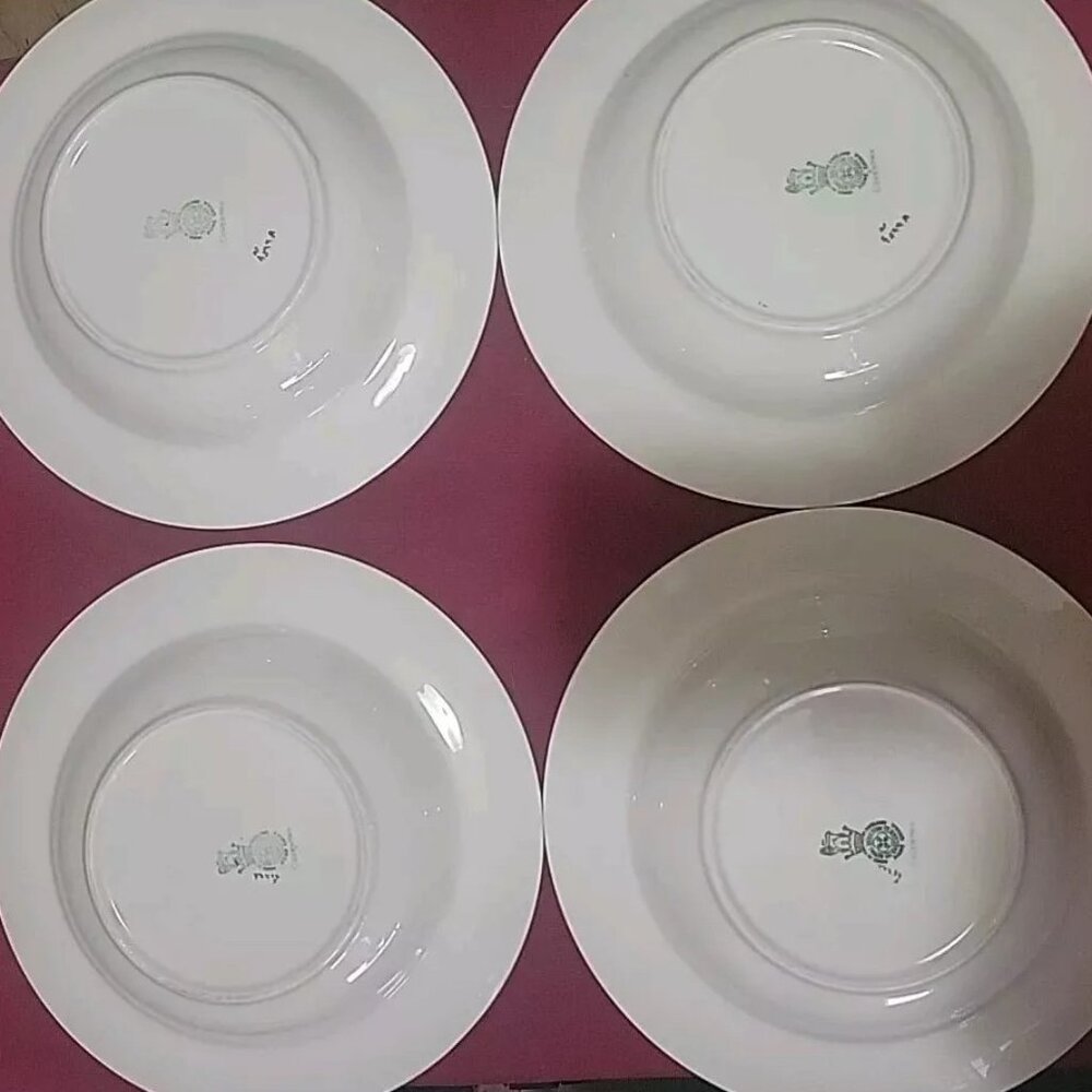Vintage Royal Doulton Coventry Soup Bowl 8" Ivy Turquoise Bowl Floral Set Of 4
